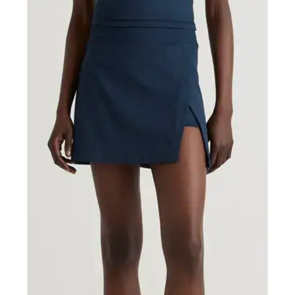 Quince Ultra Soft Side Slit Skort Navy Active Golf Tennis NWT XL